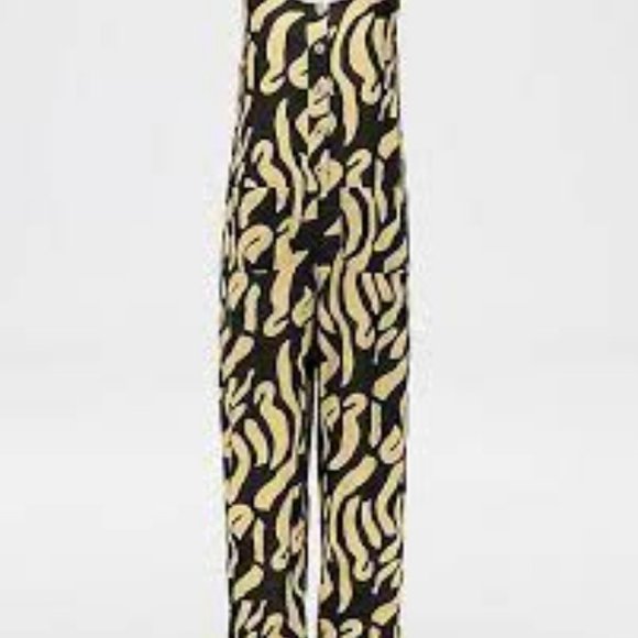 Old Khaki Women's Zoe Linen Blend Jumpsuit Printed M 8 - Picture 2 of 3